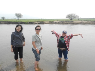 We were goofing off in a river, waiting for Enkush, or main contact to join us.