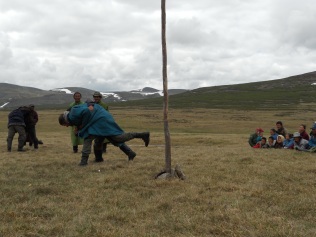 If you're a male of high school age or older, you're wrestling. At least that's how it was at our small Naadam.
